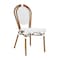 Flash Furniture Lourdes Thonet French Bistro Stacking Chair, White and Gray PE Rattan and Bamboo Print Alum Frame SDA-AD642002S-WHGY-NAT-GG - alternate 8